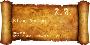 Kling Norman névjegykártya