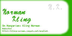norman kling business card
